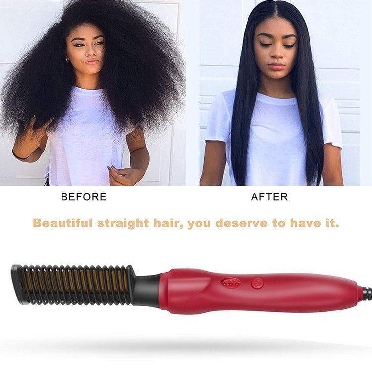 New 2 In 1 Hair Straightener Brush Professional Hot Comb Straightener for Wigs Hair Curler Straightener Comb Styling Tools