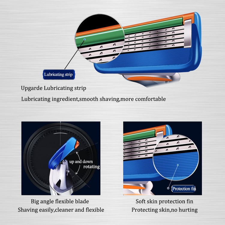 Razor Blades Shaving Cassettes For Gillette Fusion 5 Face Shaver Case For Men Replacemet Razor Heads Set Shave Blades For Beard