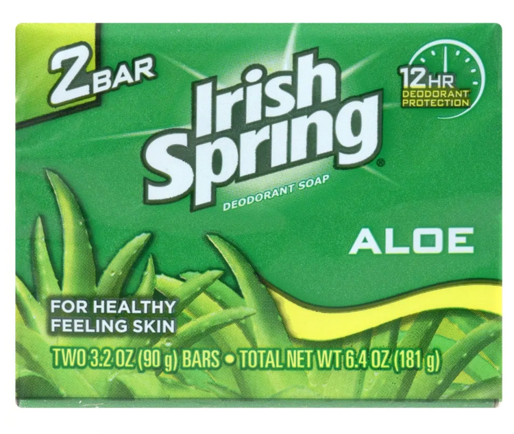 Irish Spring Soap Bars with Aloe, 2-ct. Packs