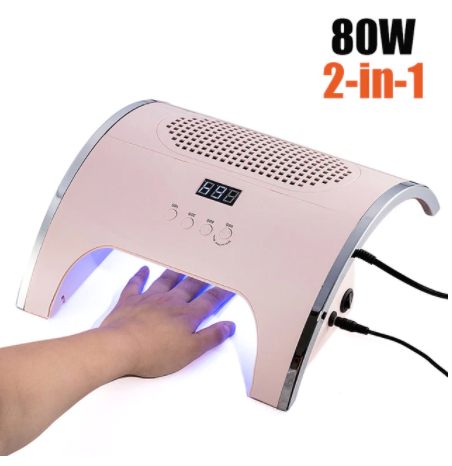 Nail Lamp 80W 2-IN-1 Nail Lamp & Vacuum Nail Dust Collector for Manicures with 36 LEDs Nail Dryer