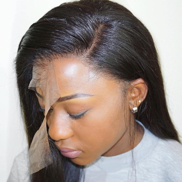 Fashow Short Bob Wigs Brazilian Straight Hair Pixie Cut Lace Front Wigs