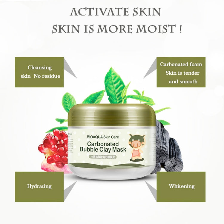 Bubble Clay Face Mask Moisturizing Anti-Aging Acne Hyaluronic Treatment
