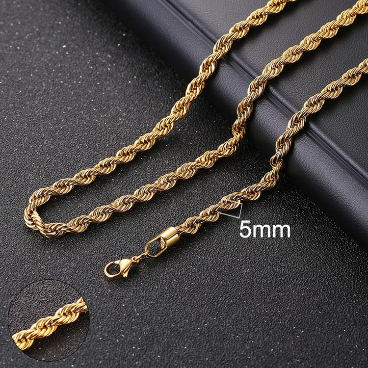 Cuban Chain Necklace for Men Women, Basic Punk Stainless Steel Curb Link Chain Chokers,Vintage Gold Color Solid Metal Colla