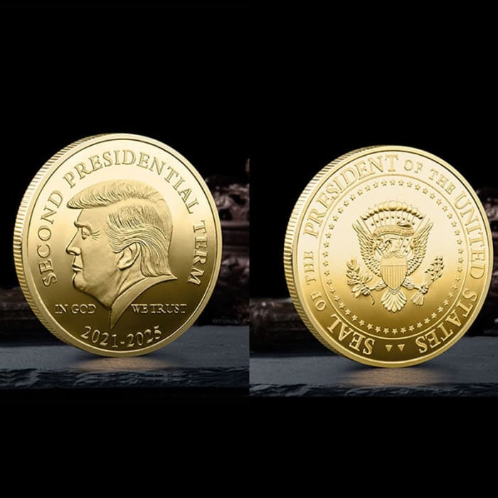 1PCS Gold Sliver US Donald Trump Commemorative Coin Second Presidential Term 2021-2025 IN GOD WE TRUST H / China Coin GenZproduct