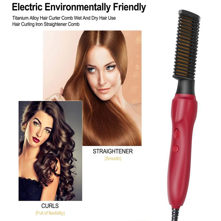 New 2 In 1 Hair Straightener Brush Professional Hot Comb Straightener for Wigs Hair Curler Straightener Comb Styling Tools
