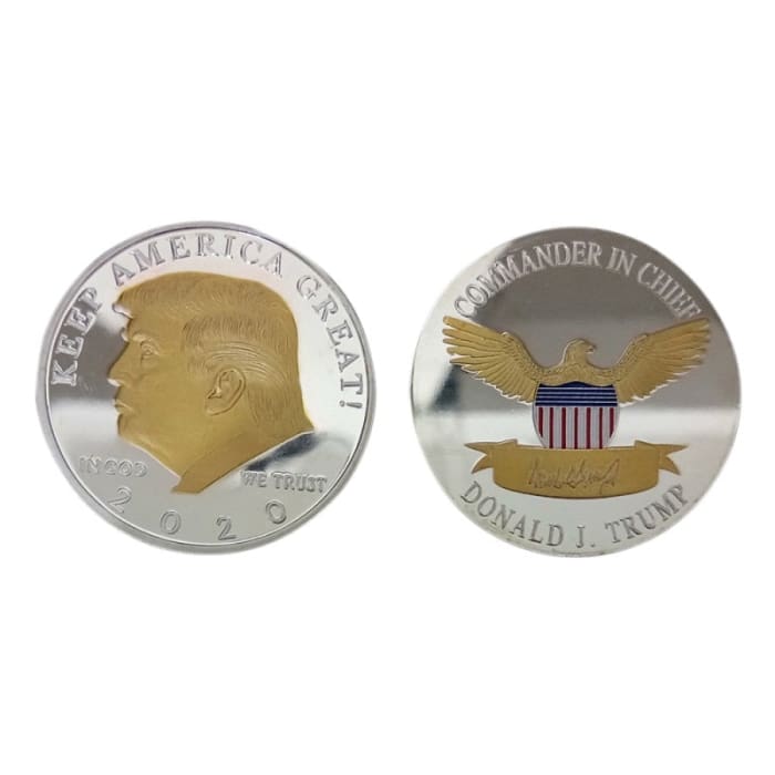 1PCS Gold Sliver US Donald Trump Commemorative Coin Second Presidential Term 2021-2025 IN GOD WE TRUST B / China Coin GenZproduct