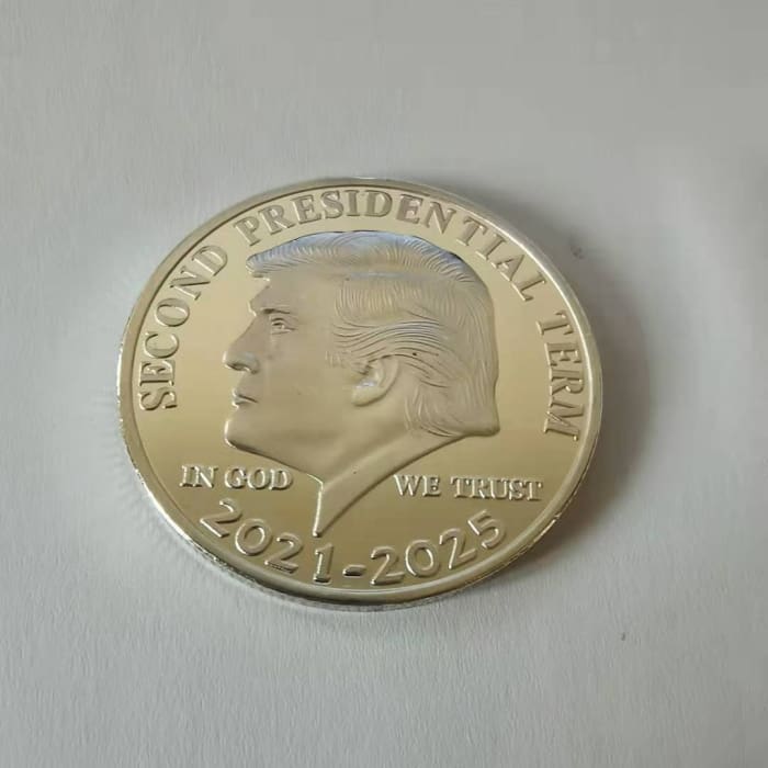 1PCS Gold Sliver US Donald Trump Commemorative Coin Second Presidential Term 2021-2025 IN GOD WE TRUST Coin GenZproduct
