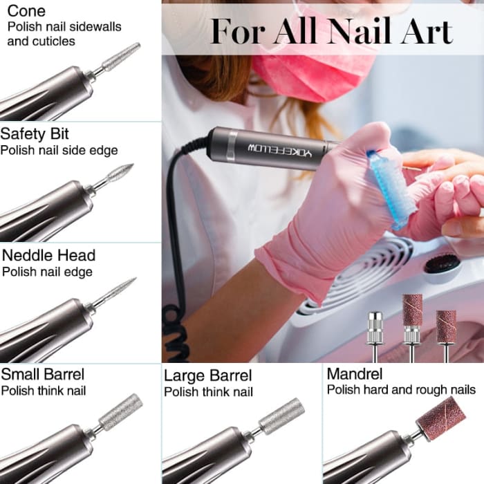 Nail Drill Machine 35000 RPM Rechargeable Nail Gel Polisher for Manicure Machine Electric Nail Drill With Full LCD Display GenZproduct