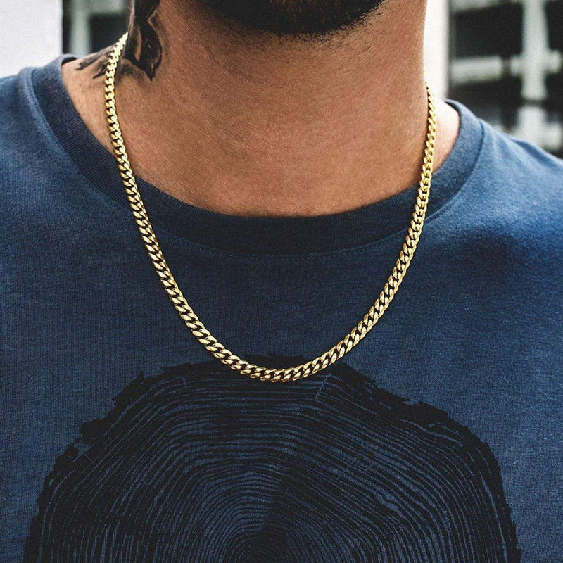 Basic Cuban Chain Cuban Chain Necklace for Men Women, Basic Punk Stainless Steel Curb Li ...