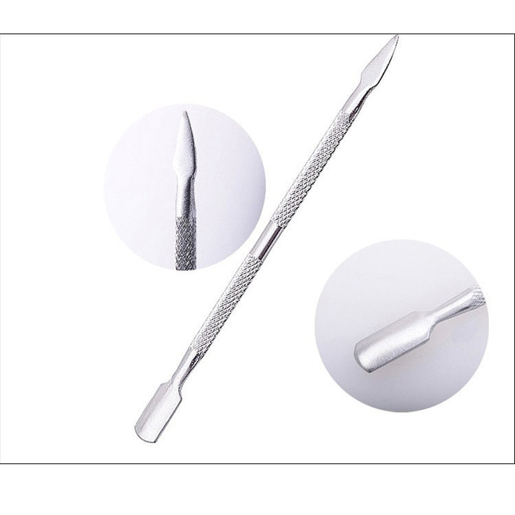 4pcs/lot Cuticle Pusher Steel Cuticle Remover Metal Double Sided nagelriem pusher set Nail Care Tools Dead Skin quita cuticula