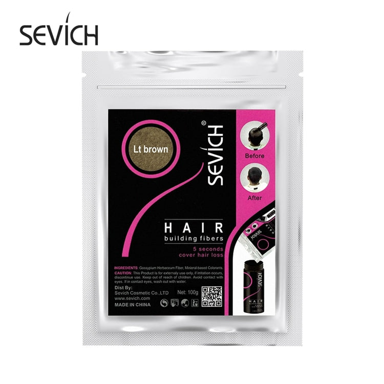 Sevich 100g Hair Fibers 10 Color Keratin Hair Building Fiber Powder Instant Hair Growth Fiber Refill 50g Hair Care Product