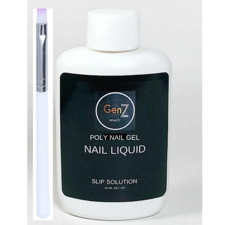 GenZ Poly Nail Gel Slip Solution W/Poly Nail Gel Brush