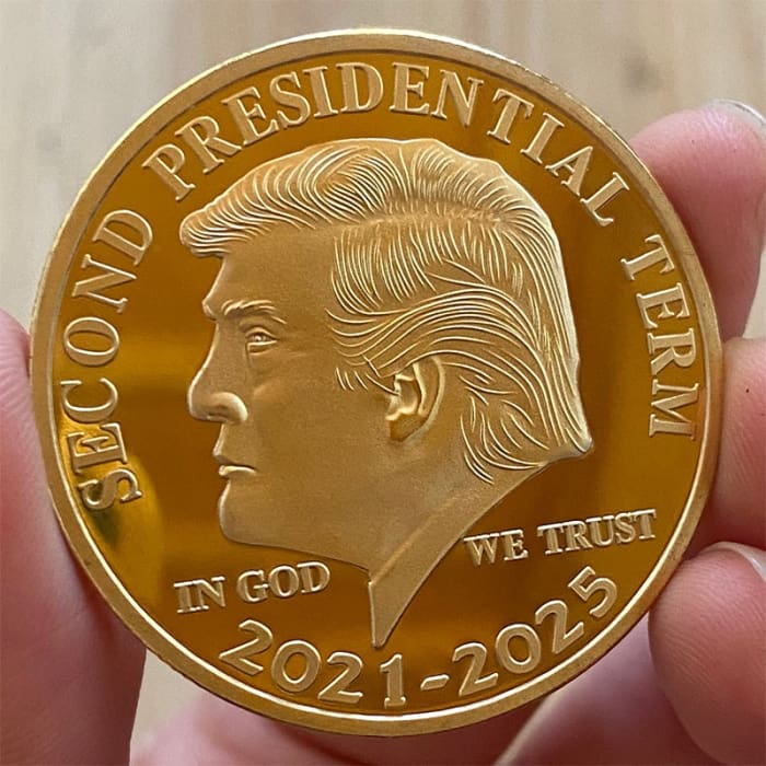 1PCS Gold Sliver US Donald Trump Commemorative Coin Second Presidential Term 2021-2025 IN GOD WE TRUST Coin GenZproduct