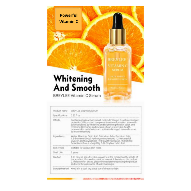 Vitamin C whitening serum brighten skin fade dark spots freckle anti-aging serum