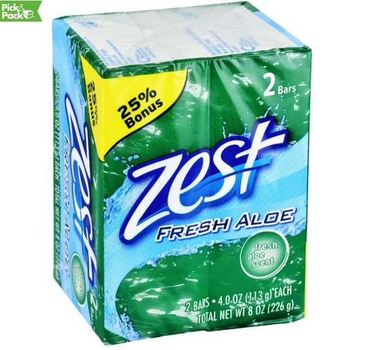 Zest Fresh Aloe Soap Bars, 2-ct. Packs