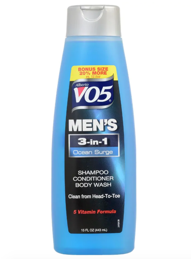 Alberto VO5 Men's 3-in-1 Ocean Surge Shampoo, Conditioner, & Body Wash