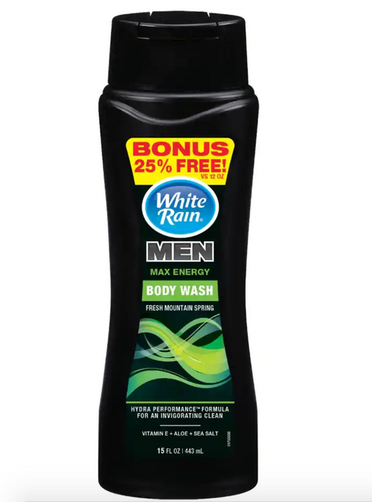 White Rain Max Energy Body Wash for Men, 15-oz. Bottles