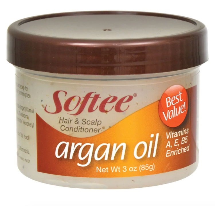 Softee Argan Oil Hair & Scalp Conditioner, 3-oz. Jar