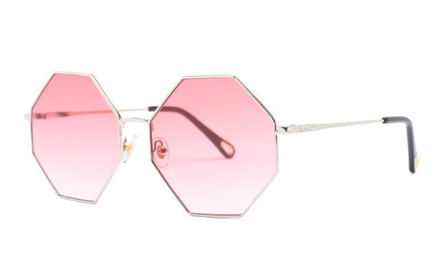 MEROAFLY 2019 New Big Frame Hexagon Gradient Color Designer Glasses