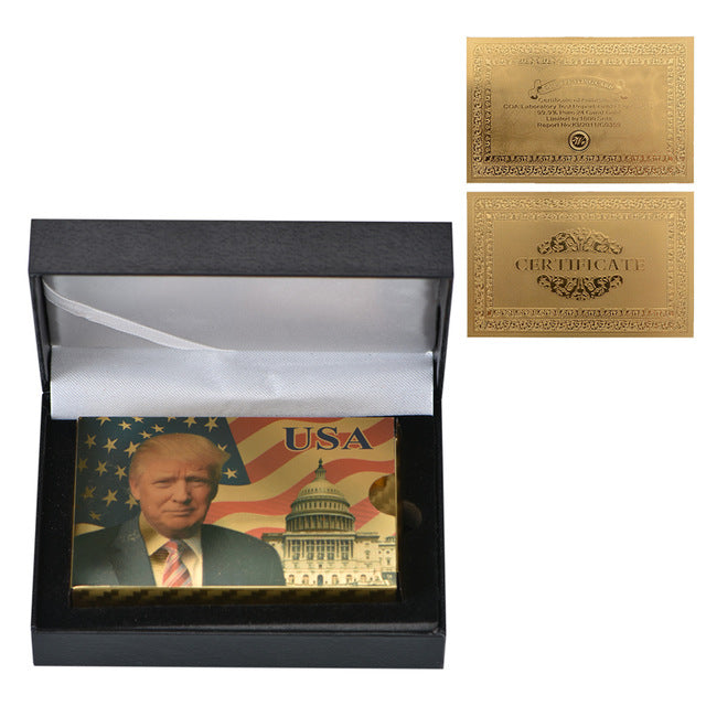 Donald Trump Plastic Playing Cards Poker Gold or Silver Color