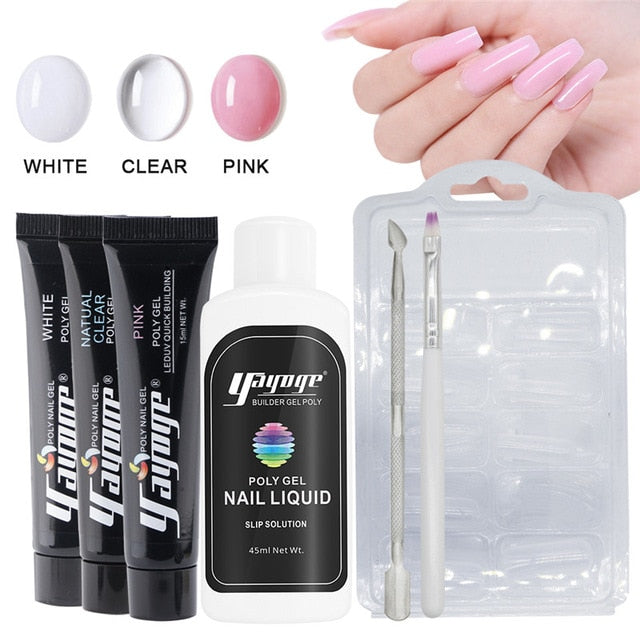 Poly Gel Kits UV Gel Nail Polish Quick Building Gel  7 colors Extension