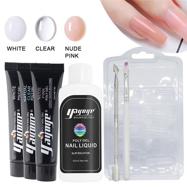 Poly Gel Kits UV Gel Nail Polish Quick Building Gel  7 colors Extension