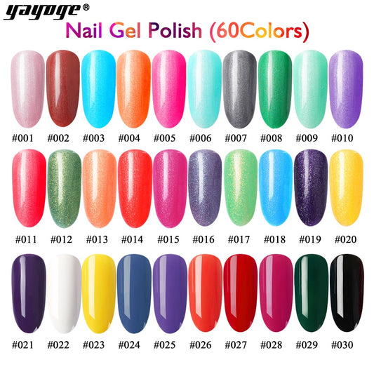 Yayoge Gel Nail Polish 60 Colors UV Varnish Soak Off Nail Art Gel polish Manicure