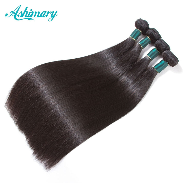 Ashimary Malaysian Straight Hair 13x4 Lace Frontal Closure Remy Human Hair Bundles