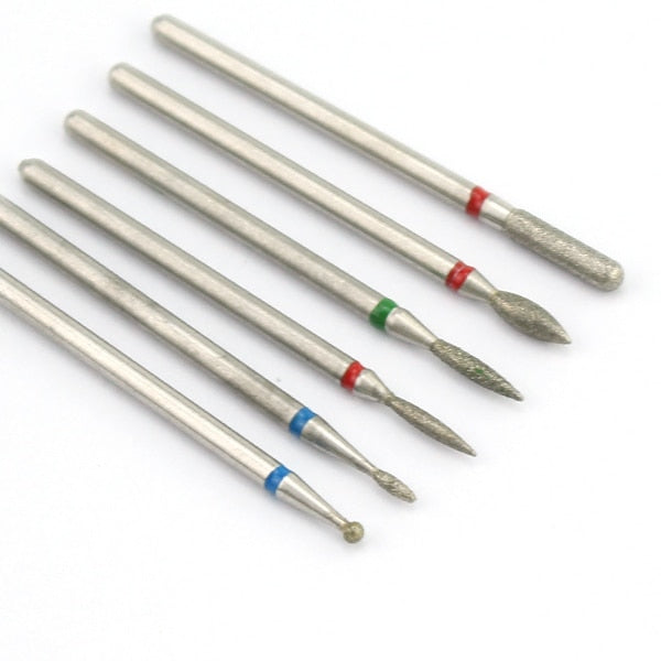 6pcs/pack Diamond Nail Milling Cutter Rotary Burr for Nail Files Cuticle Clean Drill