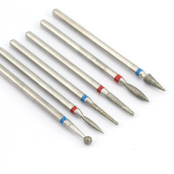 6pcs/pack Diamond Nail Milling Cutter Rotary Burr for Nail Files Cuticle Clean Drill
