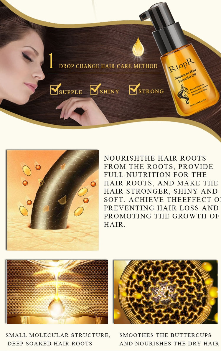Moroccan Prevent Hair Loss Promotes Hair Growth with Essential Oil