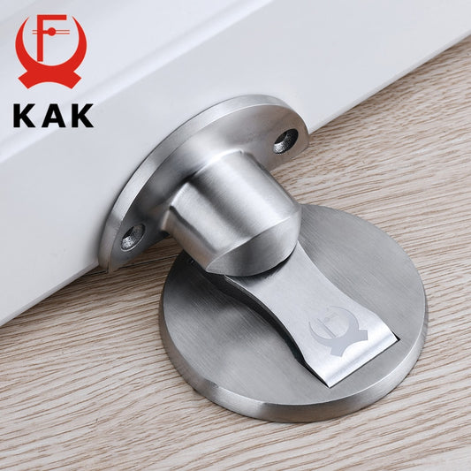 KAK Magnetic Door Stops Stainless Steel Door Holders Catch Floor Nail-free