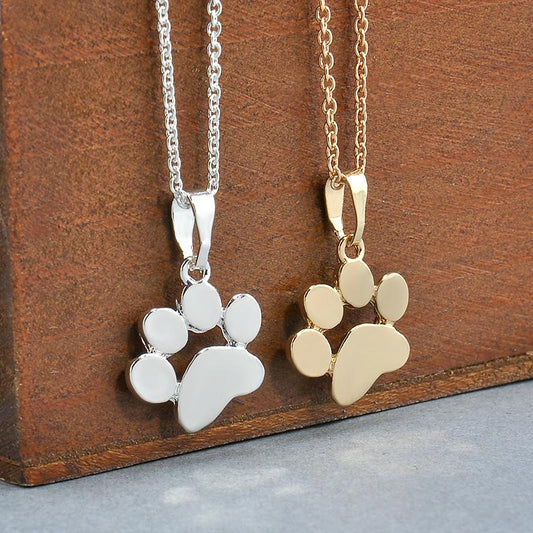 Fashion Cute Pet Dog Paw Print Chain Pendant & Necklace