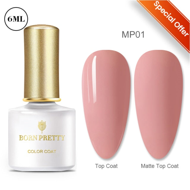 BORN PRETTY 10ml Tempered Enhance No Wipe Base / Top Coat for Nail Art UV Gel Polish