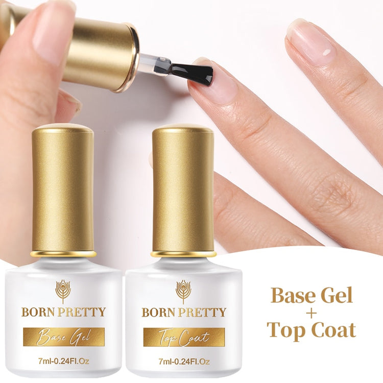 BORN PRETTY 10ml Tempered Enhance No Wipe Base / Top Coat for Nail Art UV Gel Polish