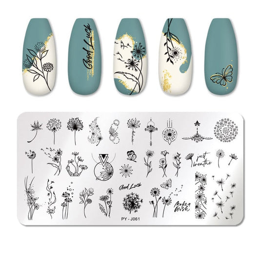 Geometry Nail Stamping Plates Lines animals Fruits Template Plate Mold Nail Art Stencil Tools