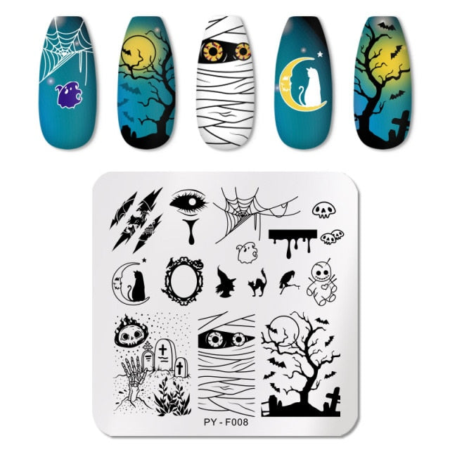 Geometry Nail Stamping Plates Lines animals Fruits Template Plate Mold Nail Art Stencil Tools