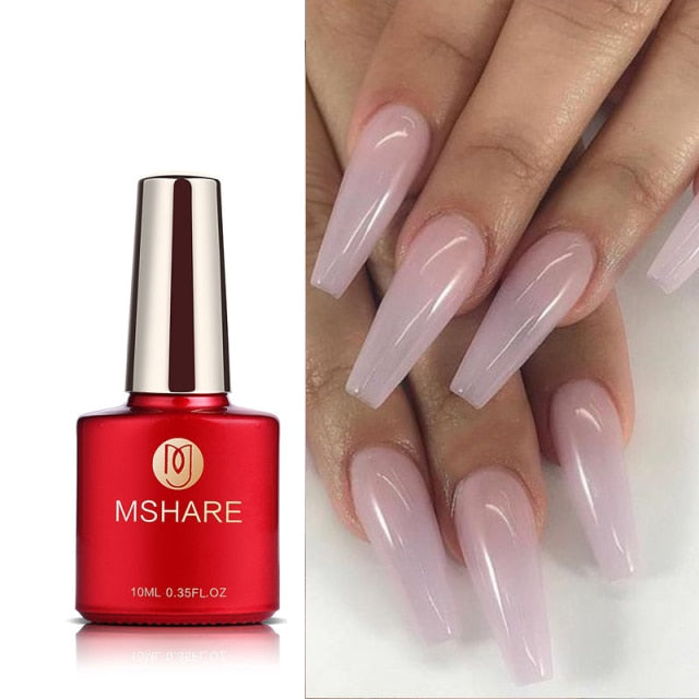 Milky White Builder Nail Extension Gel Self leveling Nails Quick Building Clear Pink Nail Tips UV Led Gel Soak Off