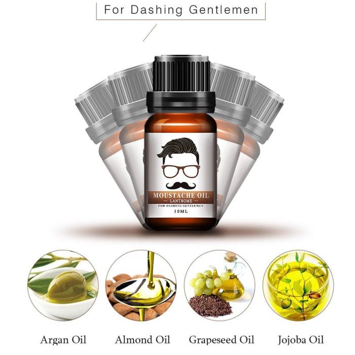 Men Natural Organic Styling Moustache & Beard Oil Essential Oils Genzproduct