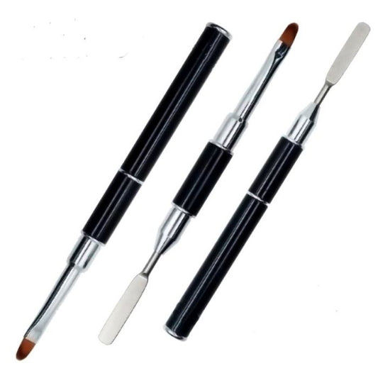 Dual-Ended Polygel Builder Brush / Flat Pusher Nail Art Pen Tool Genzproduct