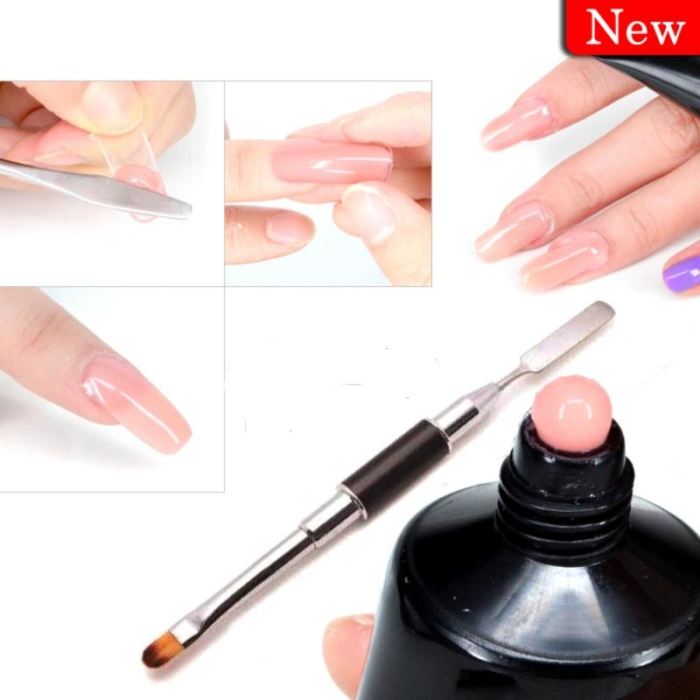 Dual-Ended Polygel Builder Brush / Flat Pusher Nail Art Pen Tool Genzproduct