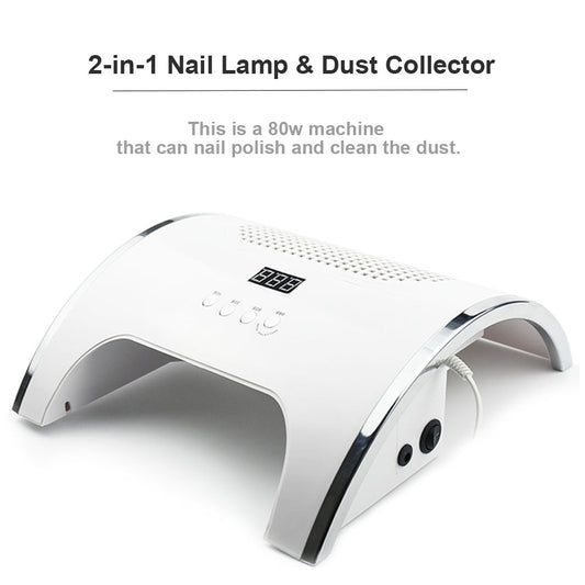 Nail Lamp 80W 2-IN-1 Nail Lamp & Vacuum Nail Dust Collector for Manicures with 36 LEDs Nail Dryer